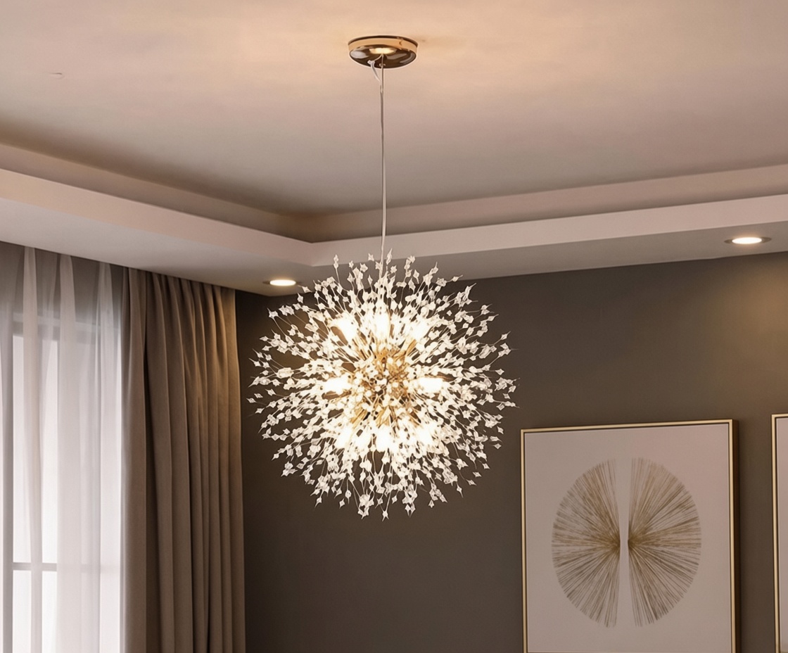 crystal starburst pendant light.