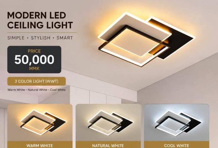geometric LED flush-mount ceiling light